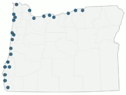 Map of Oregon Ports